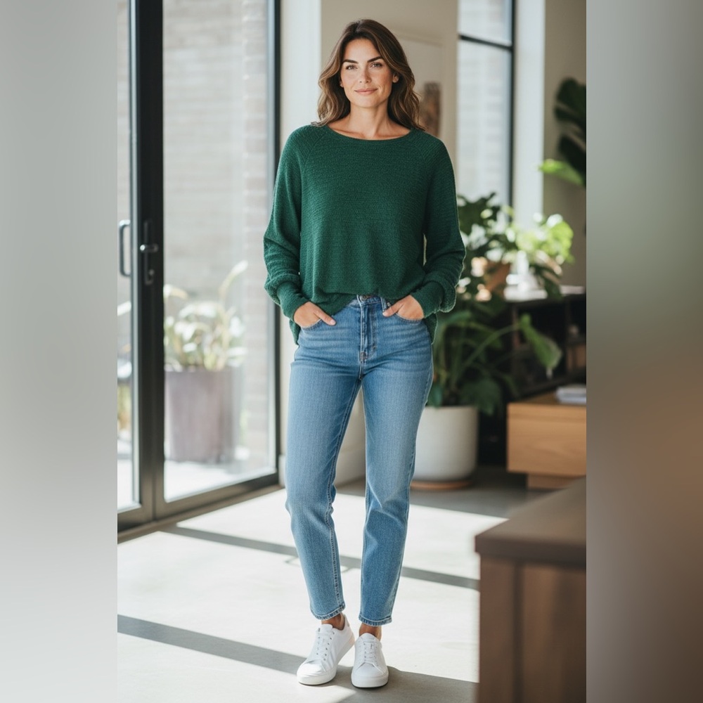 NWT by Anthropologie ($108CAD) Open Back Bow Tie Sweater in Holly Green